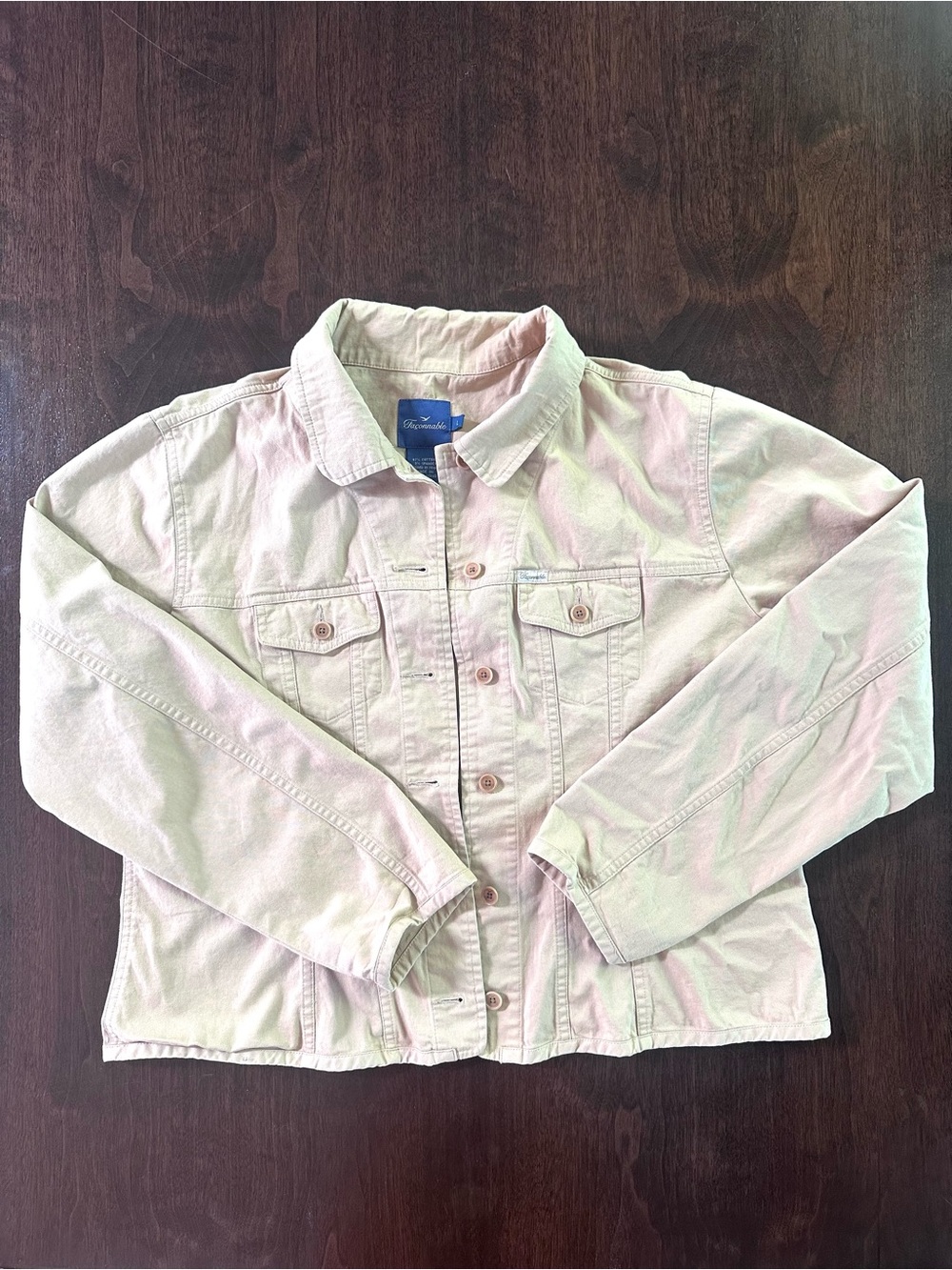 Façonnable Women’s Tan Classic Casual Layer Lightweight Jacket Cotton Blend L